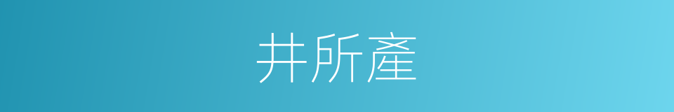 井所產的同義詞