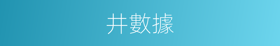 井數據的同義詞