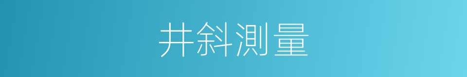 井斜測量的同義詞