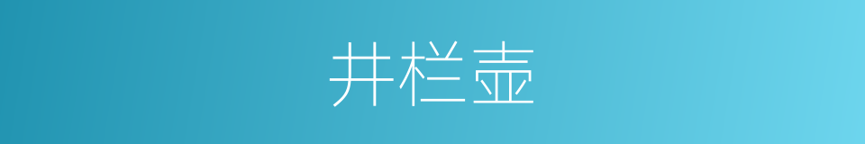 井栏壶的同义词