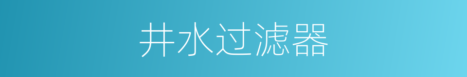 井水过滤器的同义词