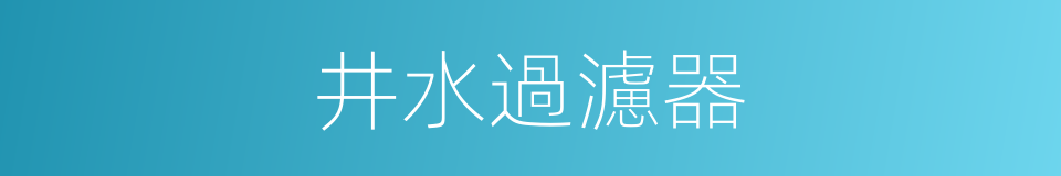 井水過濾器的同義詞