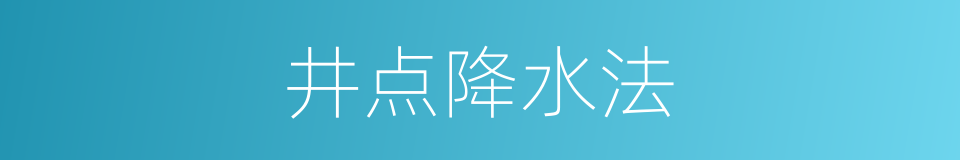 井点降水法的同义词