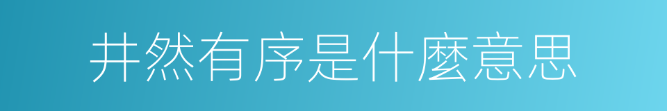 井然有序是什麼意思的同義詞