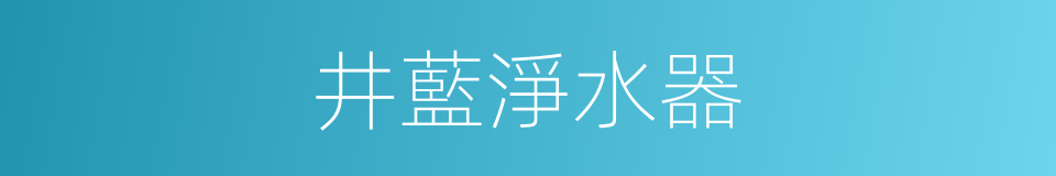 井藍淨水器的同義詞