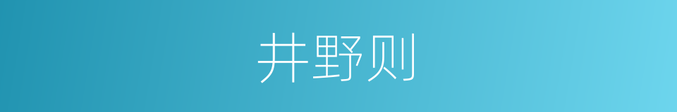 井野则的同义词