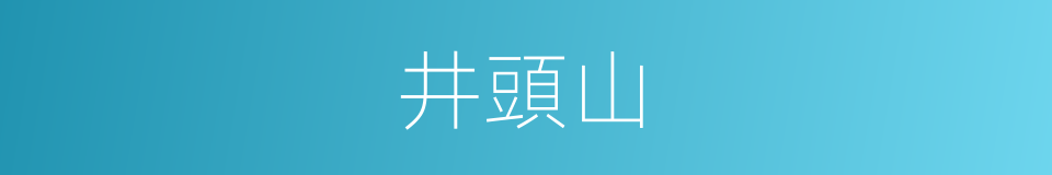 井頭山的同義詞