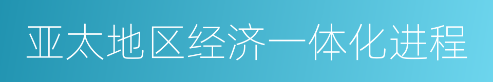 亚太地区经济一体化进程的同义词