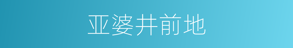 亚婆井前地的同义词