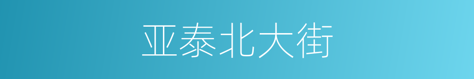 亚泰北大街的同义词