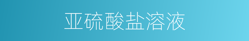 亚硫酸盐溶液的同义词