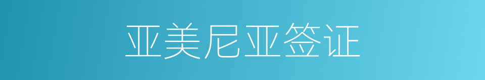 亚美尼亚签证的同义词