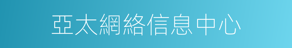 亞太網絡信息中心的同義詞