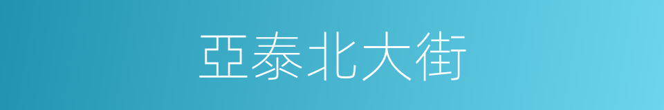 亞泰北大街的同義詞