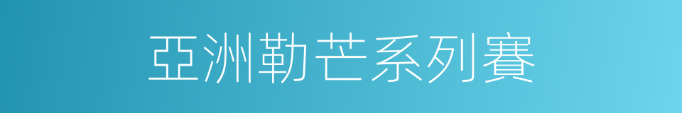 亞洲勒芒系列賽的同義詞