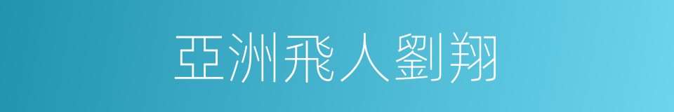 亞洲飛人劉翔的同義詞