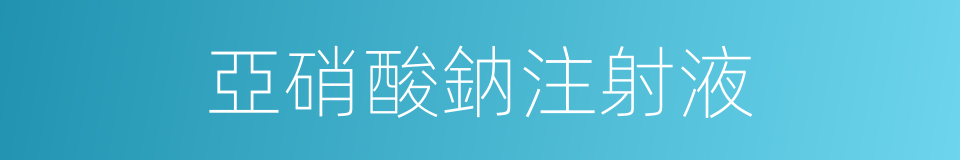 亞硝酸鈉注射液的同義詞