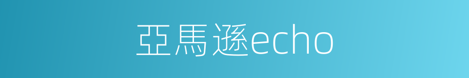 亞馬遜echo的同義詞