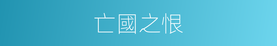 亡國之恨的意思