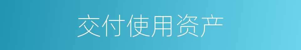交付使用资产的同义词