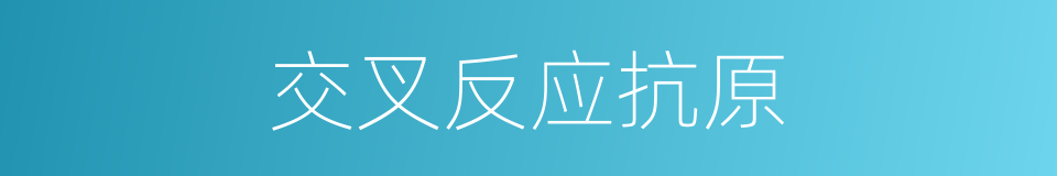 交叉反应抗原的同义词