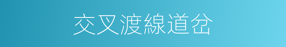 交叉渡線道岔的同義詞