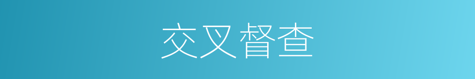 交叉督查的同义词