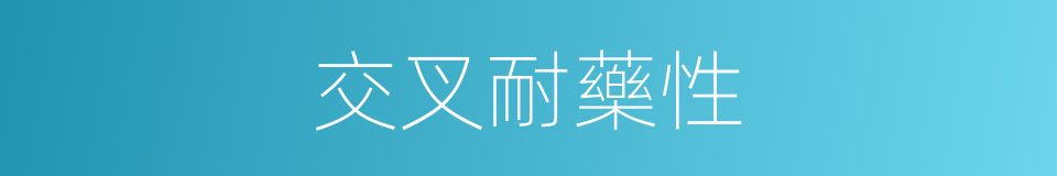 交叉耐藥性的同義詞