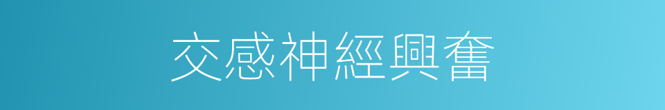 交感神經興奮的同義詞