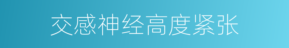 交感神经高度紧张的同义词