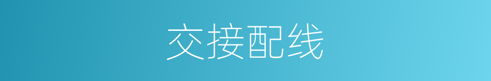 交接配线的同义词