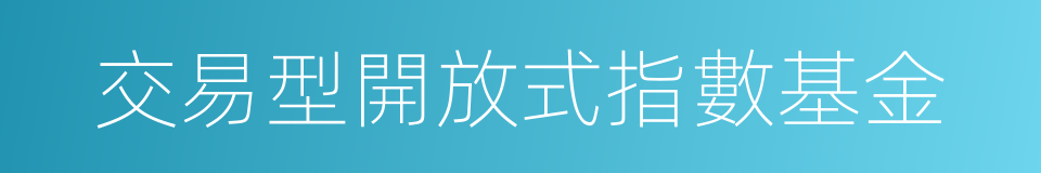 交易型開放式指數基金的同義詞