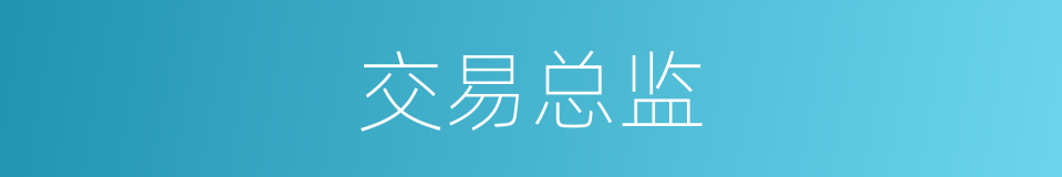 交易总监的同义词