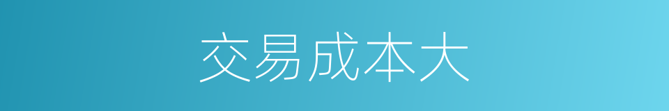 交易成本大的同义词