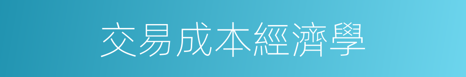 交易成本經濟學的同義詞