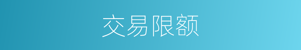 交易限额的同义词