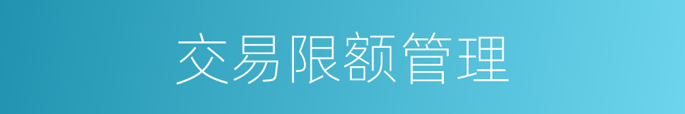 交易限额管理的同义词