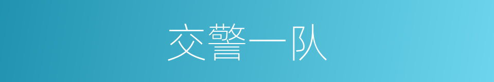 交警一队的同义词