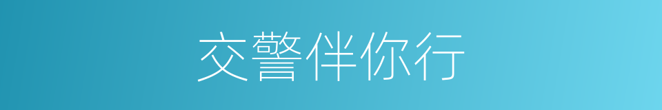 交警伴你行的同义词