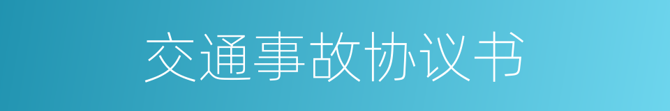 交通事故协议书的同义词