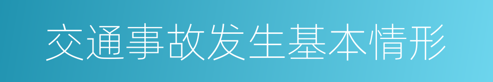 交通事故发生基本情形的同义词