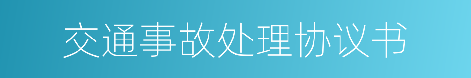 交通事故处理协议书的同义词