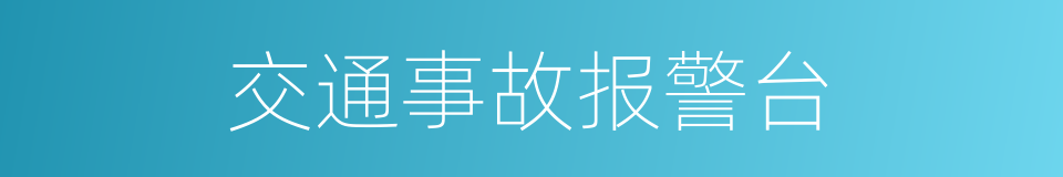 交通事故报警台的同义词