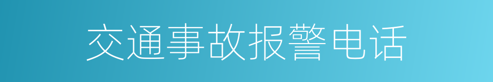 交通事故报警电话的同义词