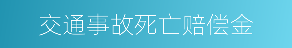 交通事故死亡赔偿金的同义词