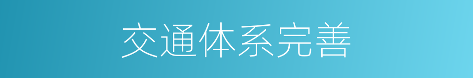 交通体系完善的同义词
