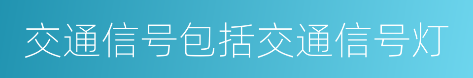 交通信号包括交通信号灯的同义词