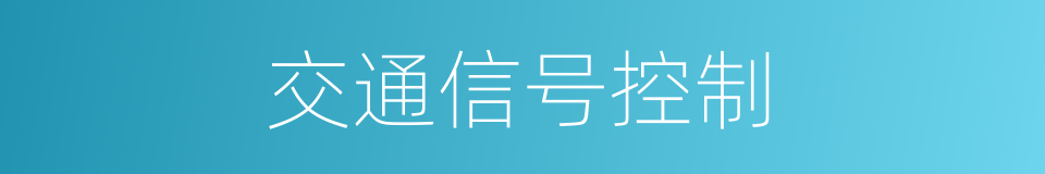 交通信号控制的同义词