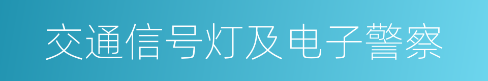 交通信号灯及电子警察的同义词