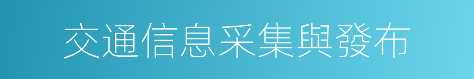 交通信息采集與發布的同義詞